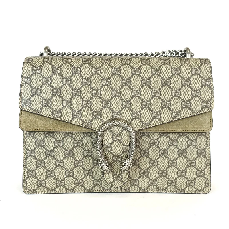 Ladies Gucci shoulder bags with a magnetic - closure flapDionysus Supreme Monogram Canvas Medium Bag