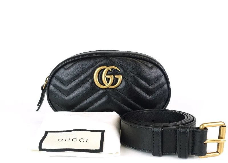 Gucci tote bags for women with a water - resistant coatingMarmont Matalasse Chevron Leather 95 Belt Bag