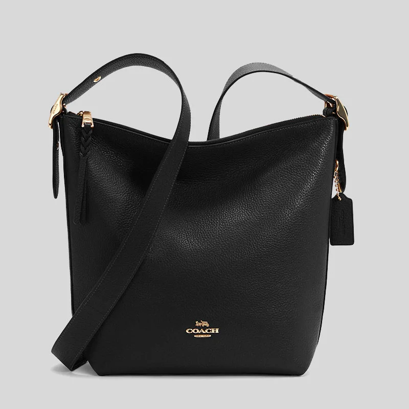 Coach tote bags with a double - handle and shoulder - strap option for easy useCOACH Val Duffle Black C2818