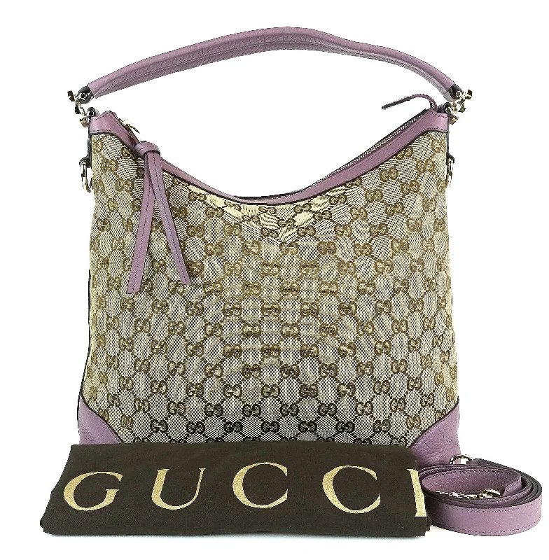 Ladies Gucci shoulder bags with a tassel decorationMonogram Canvas Hobo Bag