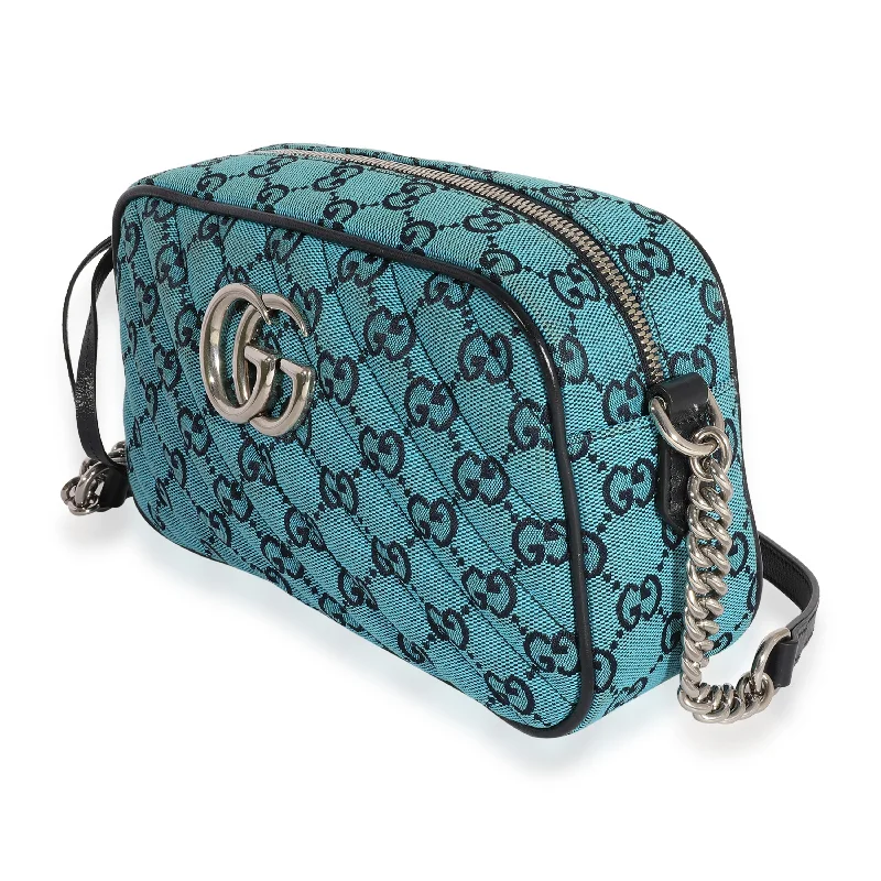 Gucci Marmont bags for women with quilted leather exteriorsGucci Blue GG Matelassé Denim Small Marmont Shoulder Bag