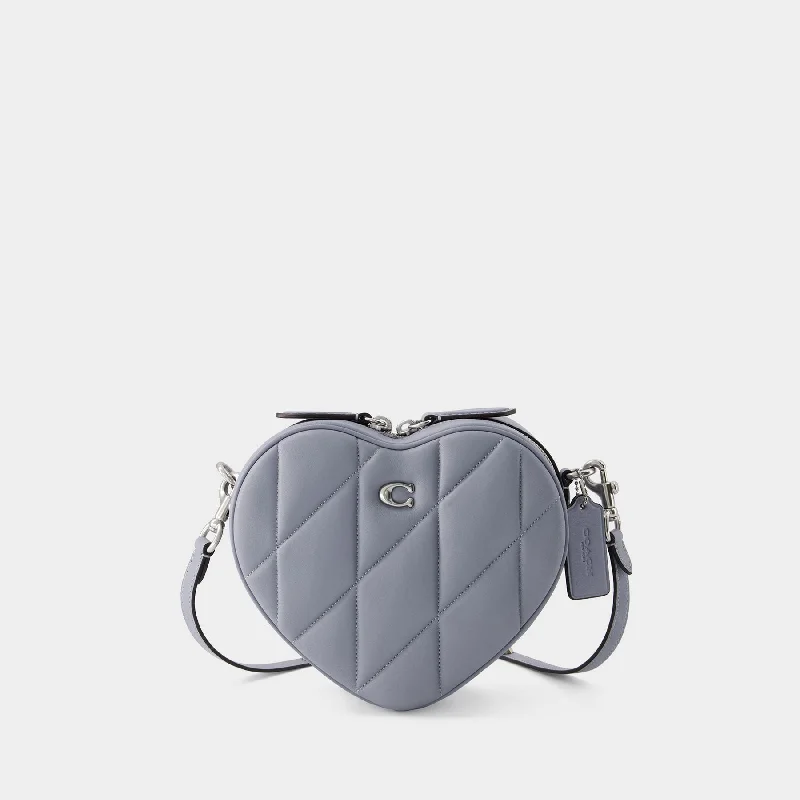 Ladies Coach shoulder bags with a magnetic - closure flap for easy accessHeart Crossbody - Coach - Leather - Grey Blue