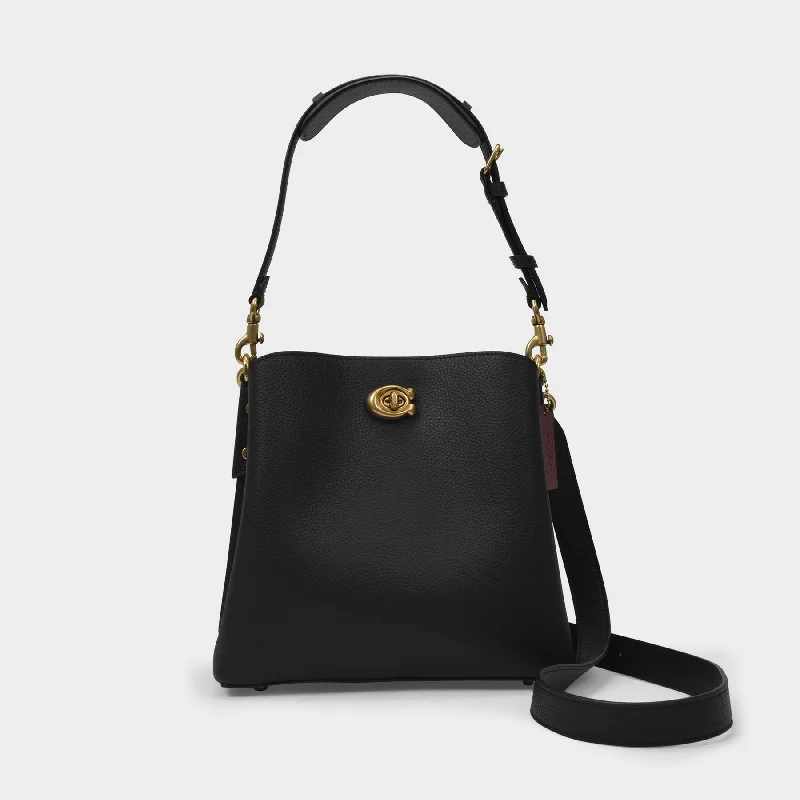 Coach handbags with a perforated leather detail for a breathable and unique designWillow Bucket Hobo Bag - Coach - Black - Leather