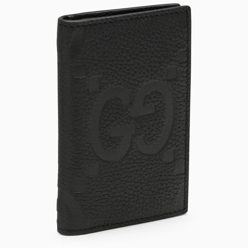 Women Gucci Sylvie bags with a detachable ribbon detailGucci Black Vertical Wallet In Jumbo Gg Men