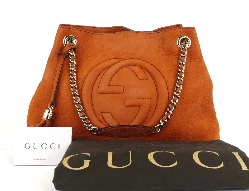 Women Gucci Sylvie bags with a detachable ribbon detailSoho Chain Strap Nubuck Leather Handbag