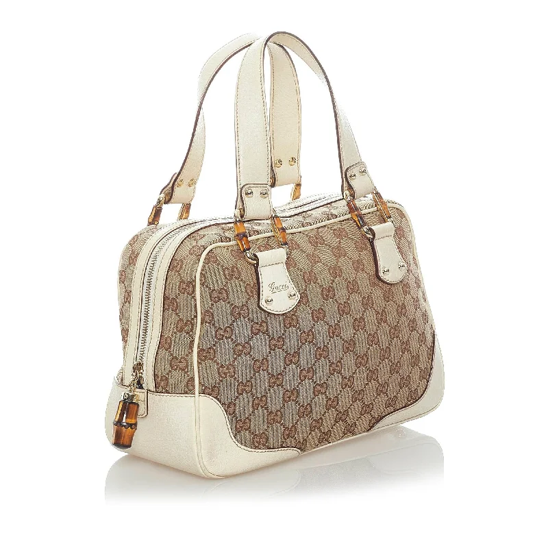 Gucci Marmont bags for women with a snakeskin - effect panelGucci Bamboo GG Canvas Handbag (32941)