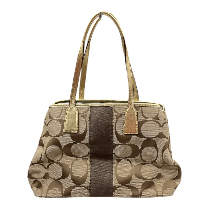 Ladies Coach Tabby bags with gold - toned hardware for a touch of luxuryHandbag Designer By Coach, Size: Medium