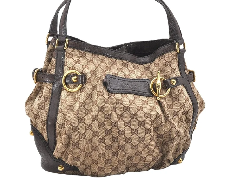 Ladies Gucci Dionysus bags in a pastel colorAuthentic GUCCI Jockey Shoulder Tote Bag GG Canvas Leather 203546 Brown 5856K