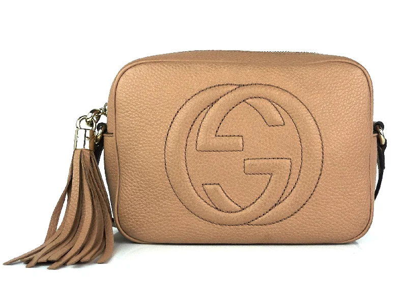 Women Gucci crossbody bags with a woven leather strapSoho Disco Grained Calf Leather Small Crossbody Bag