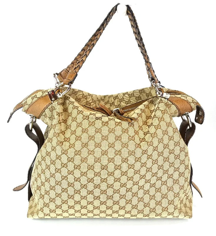 Gucci handbags for women with a back - zip pocketBamboo Bar Monogram Canvas Large Bag