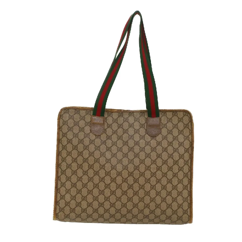 Women Gucci bags with interlocking G hardware for a classic lookGUCCI GG Canvas Web Sherry Line Tote Bag Beige Red Green 89.02.997  ep1045