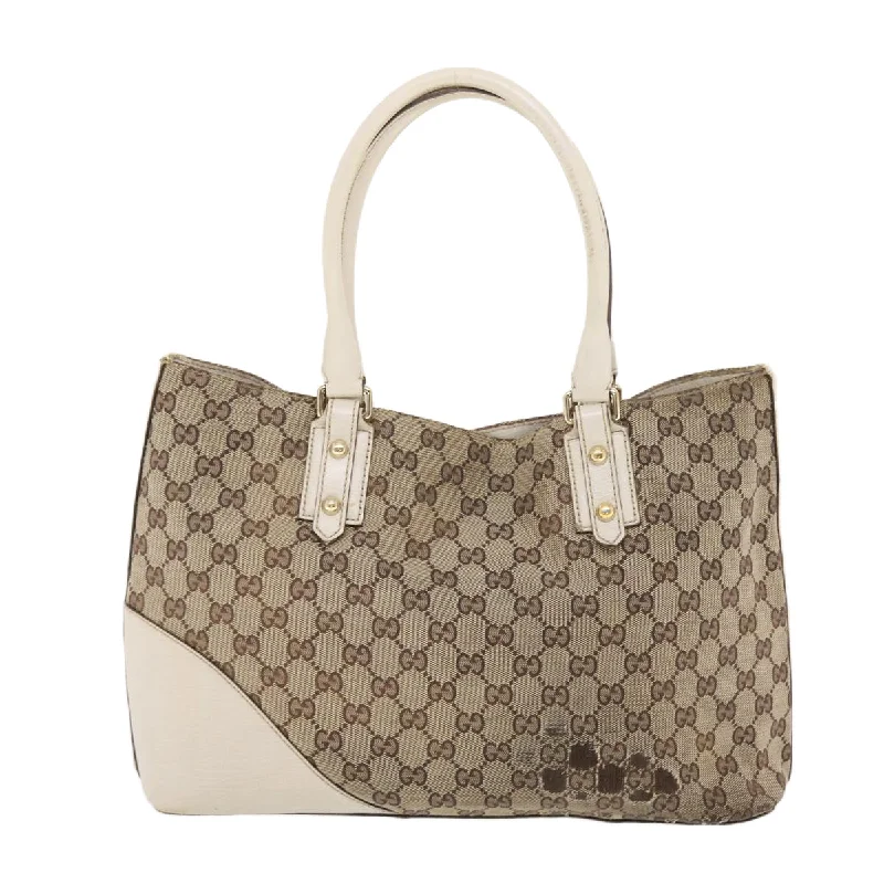 Gucci Dionysus bags for women with tiger - head claspsGUCCI GG Canvas Sherry Line Shoulder Bag Beige White 137385  49887