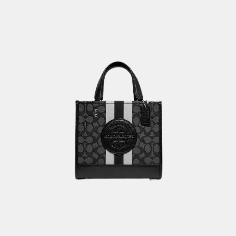 Coach bags with a detachable mobile phone holder for on - the - go useCoach Dempsey Tote 22 In Signature Jacquard With Coach Patch And Stripe