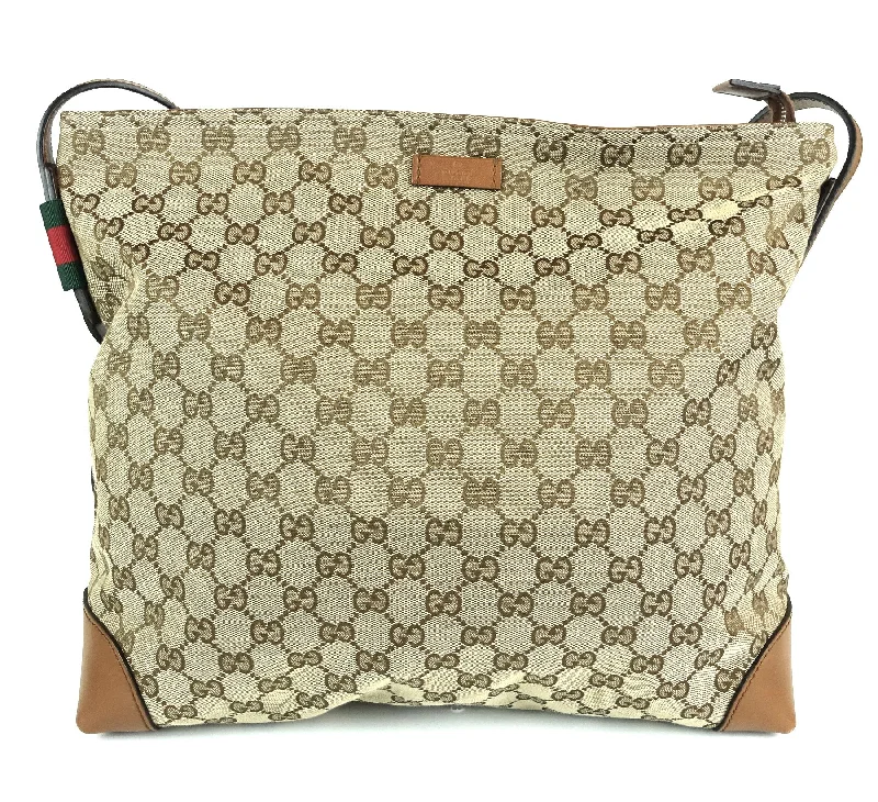 Ladies Gucci shoulder bags with a magnetic - closure flapMonogram Canvas Large Messenger Bag