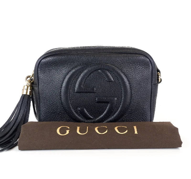 Women Gucci bags with a chain - link trim and a leather bodySoho Disco Calf Leather Small Crossbody Bag