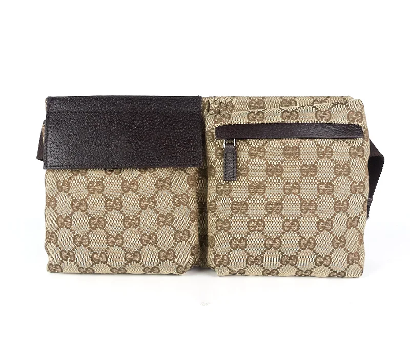 Ladies Gucci shoulder bags with a magnetic - closure flapMonogram Canvas Belt Bag