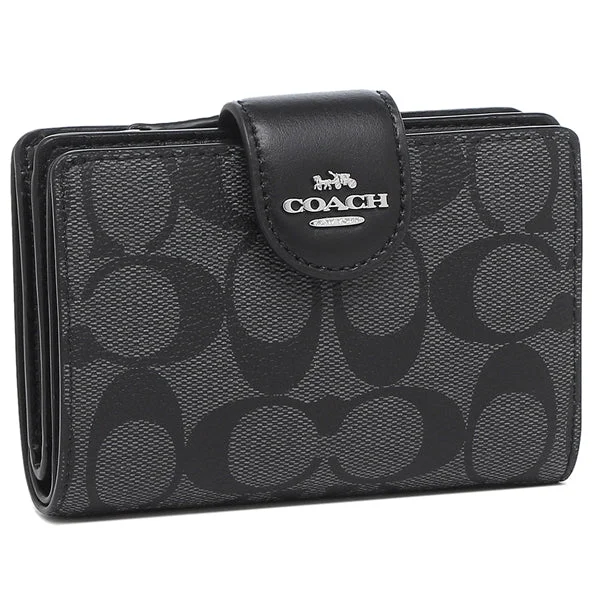 Medium - sized Coach shoulder bags in rich, deep colors for a sophisticated appearanceCoach Bi-Fold Wallet Signature C0082