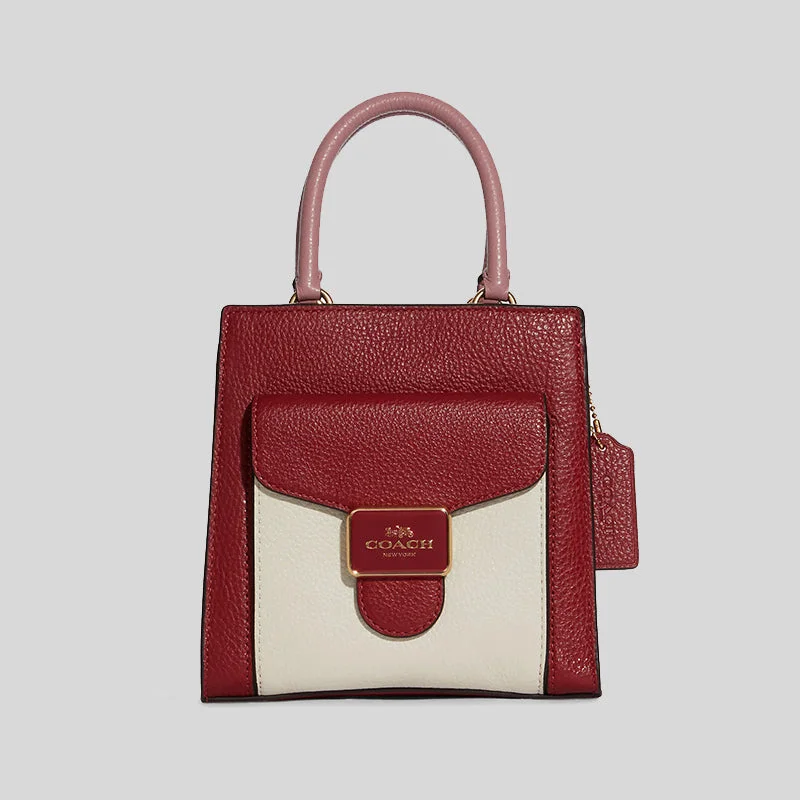 Ladies Coach Tabby bags with a detachable shoulder strapCOACH Mini Pepper Crossbody In Colorblock C6994 1941 Red Multi