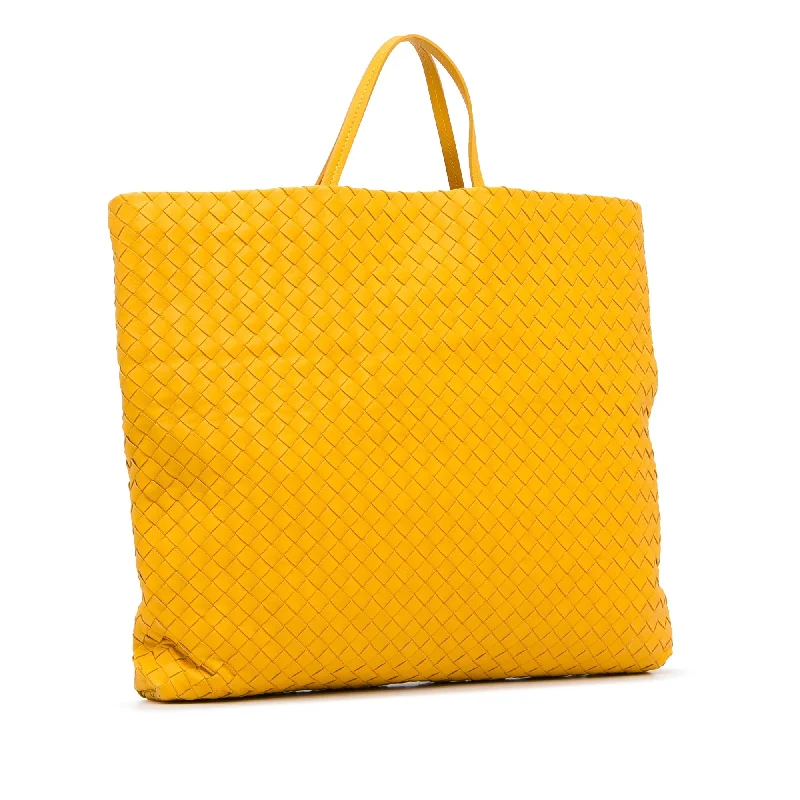 Bottega Veneta woven leather bags for womenYellow Bottega Veneta Intrecciato Nappa Tote Bag Satchel