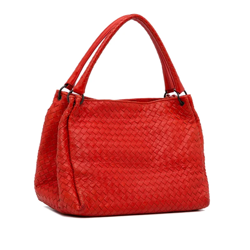 Bottega Veneta bags with leather - tassel strapsRed Bottega Veneta Intrecciato Parachute Tote