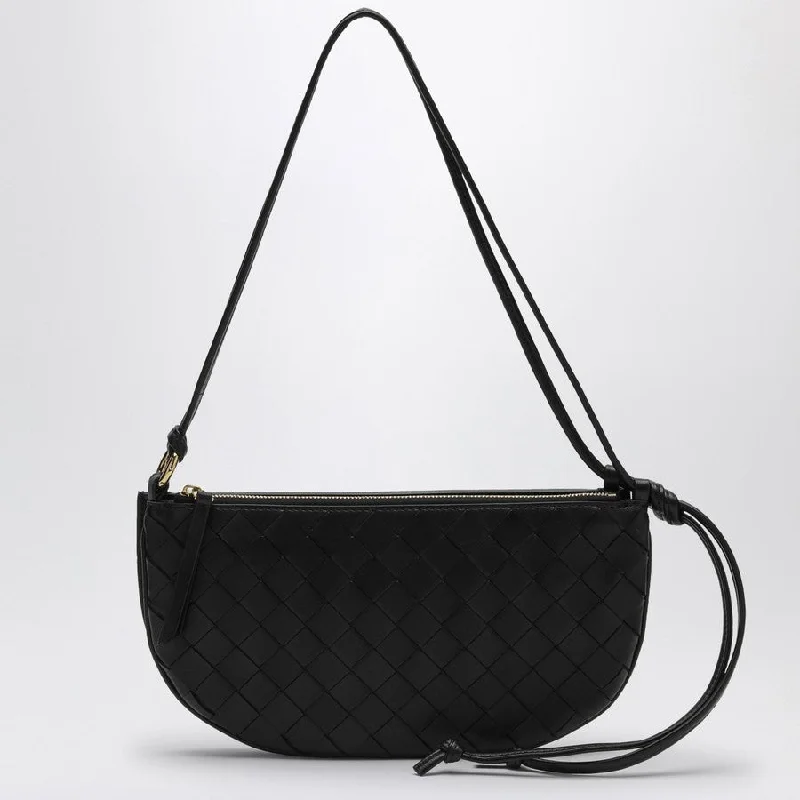 Bottega Veneta bags made of sustainable materialsBottega Veneta Women Black Braided Double Gemellini Clutch Bag