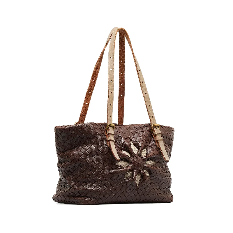 Bottega Veneta bags with snakeskin - effect leatherBrown Bottega Veneta Intrecciato Marquise Flower Tote