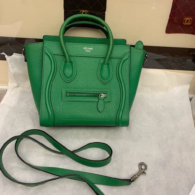 Color - Blocked Celine Bags for a Bold Fashion StatementCeline Green Mini Luggage Smile Bag