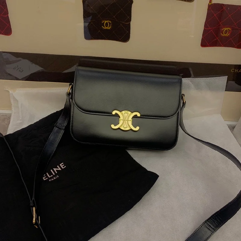 Sporty Celine Bags for Active LifestylesCeline Triomphe Black Box Bag Medium Size