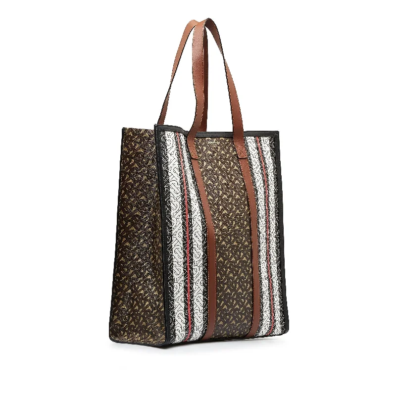 Easy - to - Clean Burberry Bags for Busy LifestylesBrown Burberry Monogram Stripe E Tote Bag