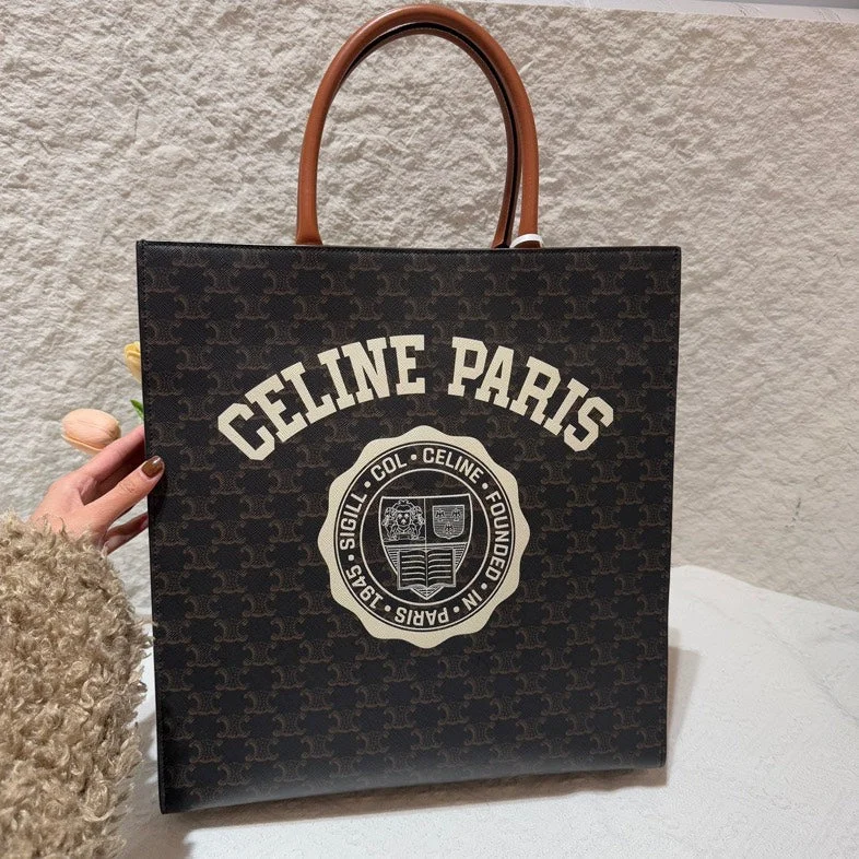 Celine Bags with Contemporary Geometric PrintsCeline Canvas Monogram Paris Logo Tote Bag Brown Large