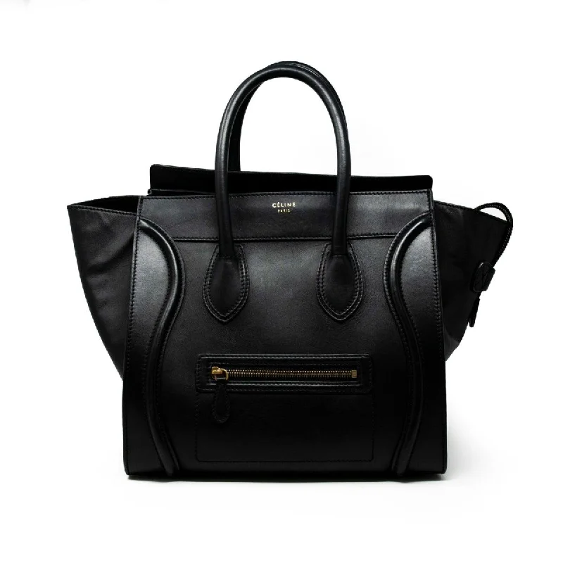 Celine Tote Bags with Spacious Interior for TravelersCeline Black Mini Luggage Tote