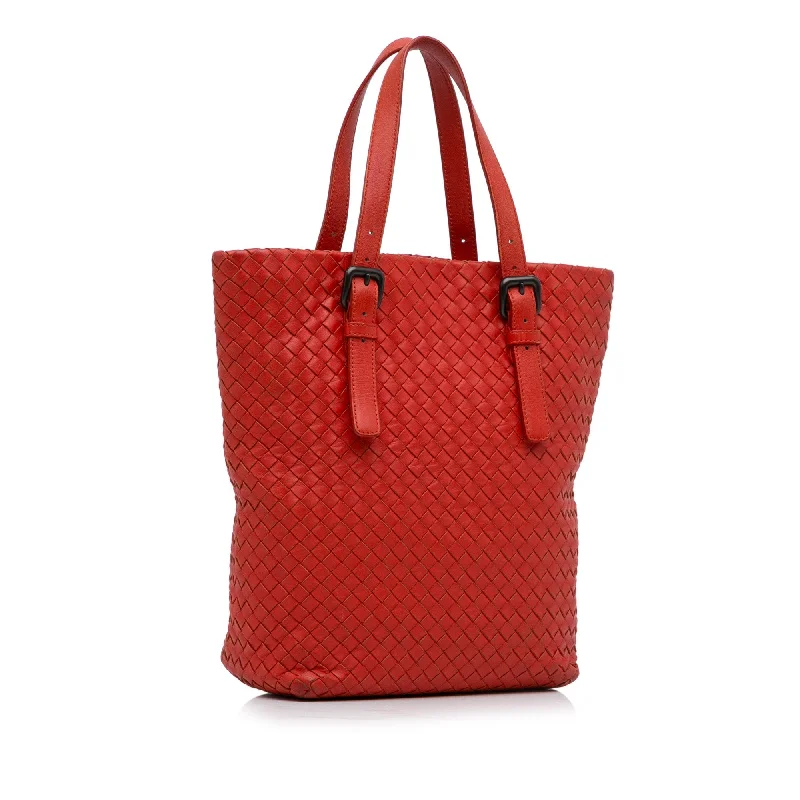 Bottega Veneta large capacity shoulder bagsRed Bottega Veneta Large Intrecciato Cesta Tote Bag