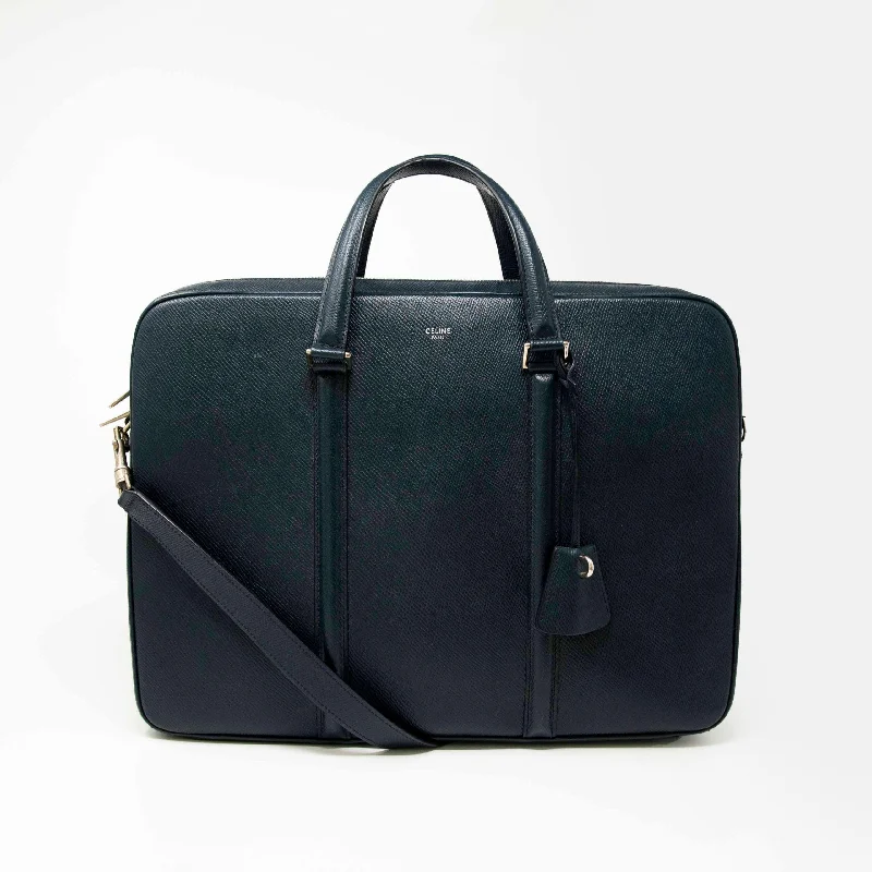 Sustainable and Ethical Celine Bags for Conscious ConsumersCeline Navy Grained Calfskin Briefcase