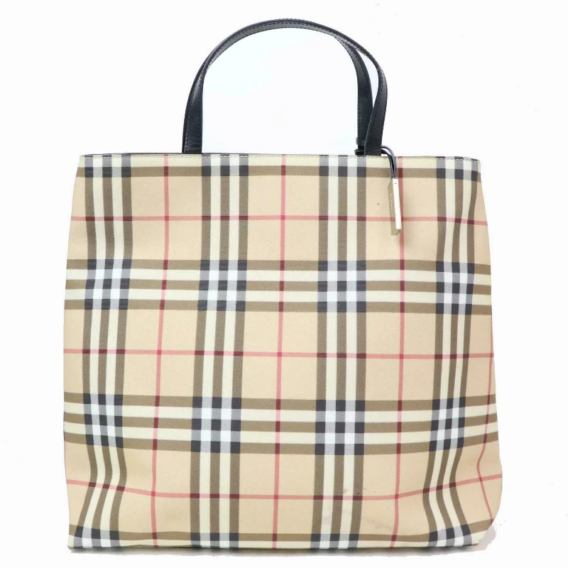 Easy - to - Clean Burberry Bags for Busy LifestylesBrand Inspired Burberry Tote Bag Cream PVC (SHC1-14444)