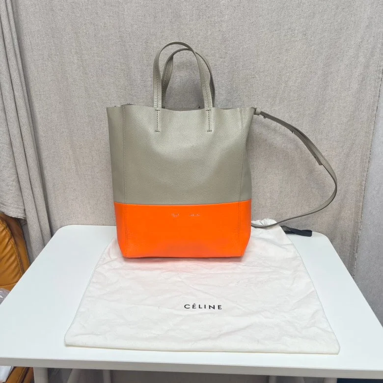 Quilted Celine Bags for a Luxurious AestheticCeline Gray Orange Leather Bucket Bag Medium