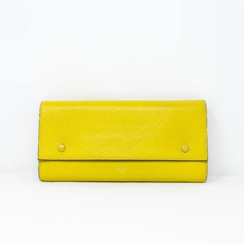 Celine Bags with Magnetic Closures for Quick AccessCeline Yellow Long Wallet