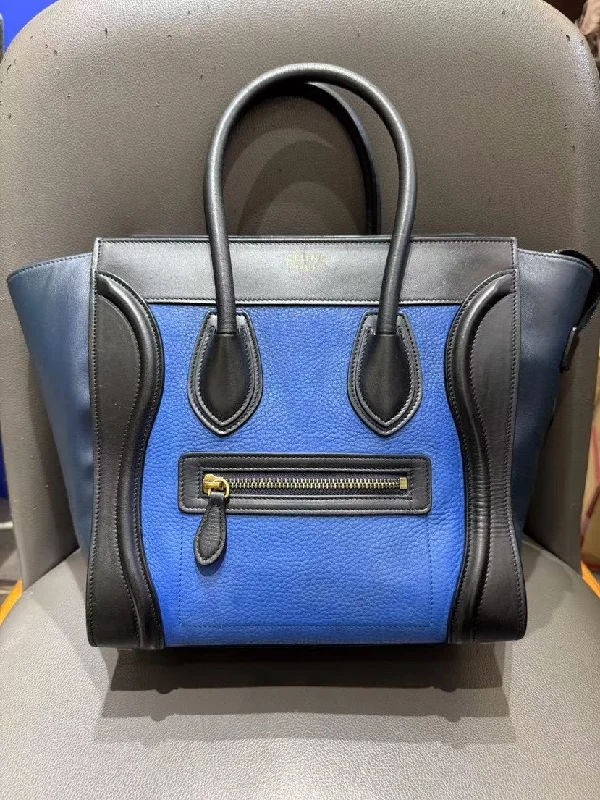 Stylish Celine Crossbody Bags for Every Day ErrandsCeline Luggage Bag Medium Blue Black Leather Tote