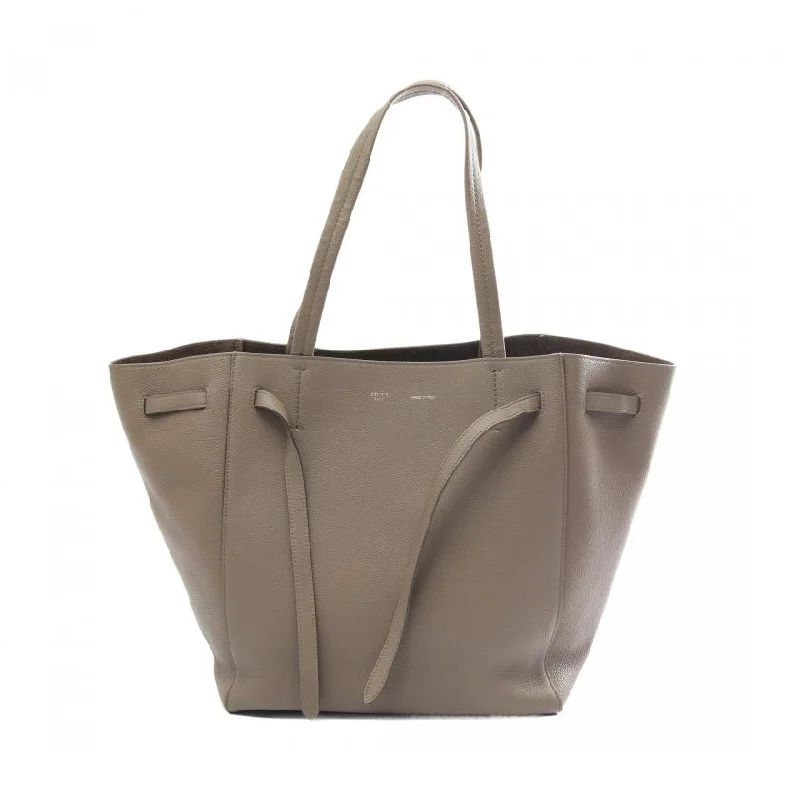 Celine Tote Bags with Spacious Interior for TravelersCeline Phantom Small Gray Beige Leather Shoulder Tote Bag