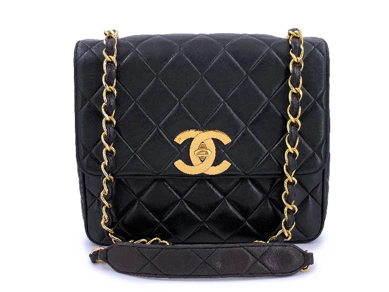 Chanel All - Match Handbag for Versatile StylingChanel Vintage 1995 Black Oversized CC Square Crossbody Flap Bag 24k GHW