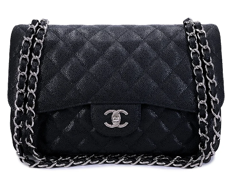 Chanel All - Match Handbag for Versatile StylingChanel Black Caviar Jumbo Double Flap Bag SHW Classic GXC