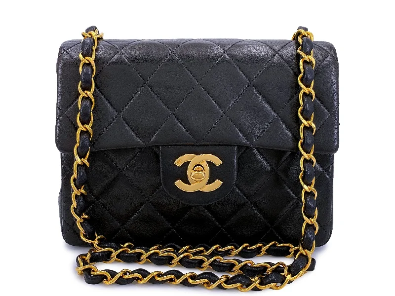 Chanel Limited Edition Handbag for CollectorsChanel Vintage Square Mini Flap Bag Black 24k GHW Lambskin