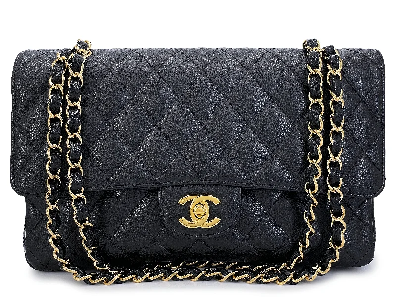 Chanel Luxury Handbag for High - End EventsChanel Vintage Black Caviar Medium Classic Flap Bag 2008 Double 24k GHW