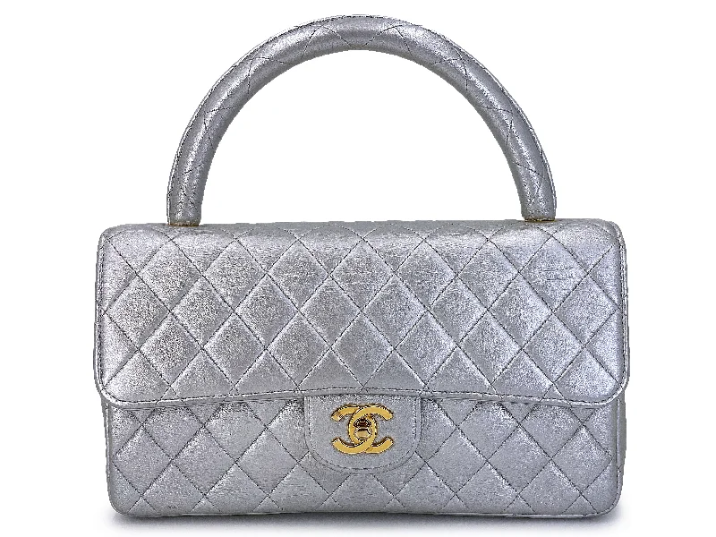 Chanel Vintage Inspired Handbag for Retro LoversChanel 1994 Vintage Silver Parent-Child Kelly Flap Bag 24k GHW