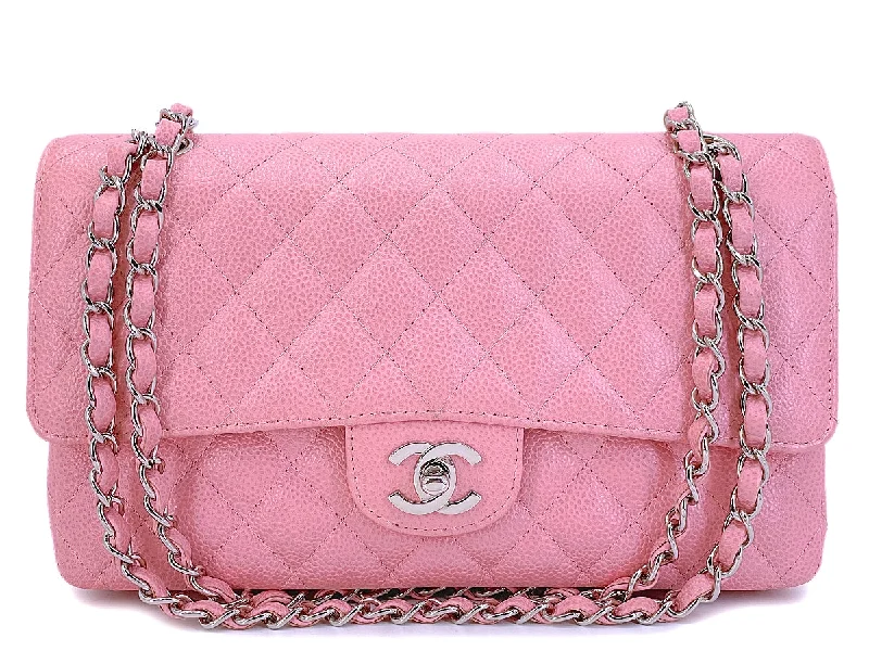 Chanel Lightweight Handbag for Daily ErrandsChanel 2004 Sakura Pink Caviar Medium Classic Double Flap Bag SHW 7ZW