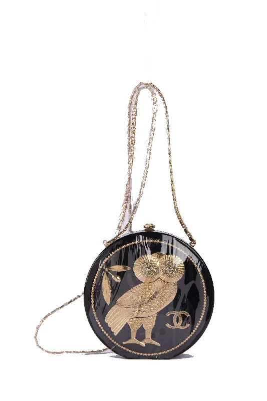 Chanel All - Match Handbag for Versatile StylingChanel Cruise Owl Embellished Black Box (2488xxxx) (A94658 Y83354 C0286), Gold Hardware, with Card, Dust Cover