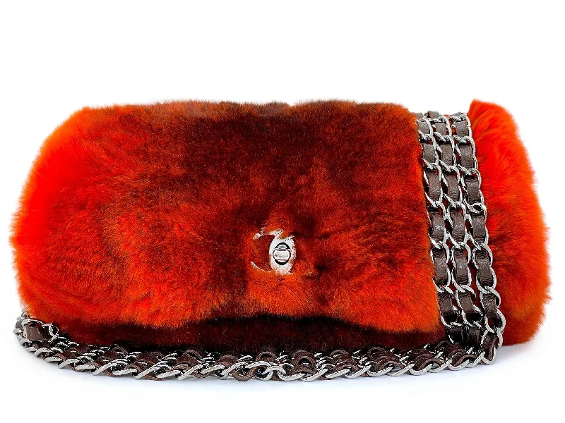 Chanel New Arrival Handbag with Gold HardwareChanel Chinchilla Orylag Triple Chain Fur Flap Bag RHW Z2C