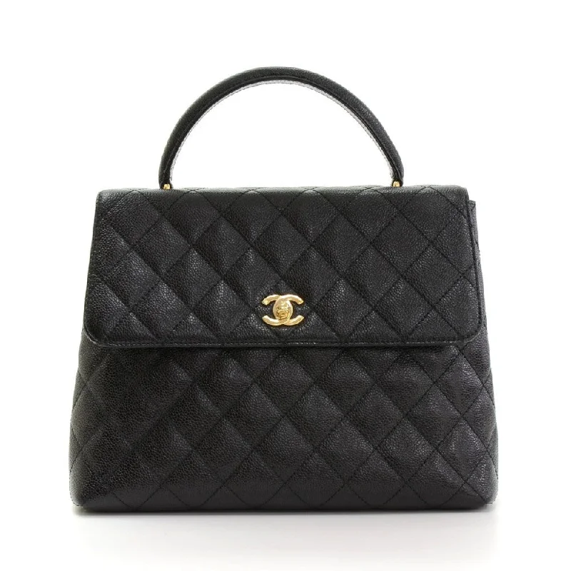 Kelly Quilted Caviar Leather Handbag