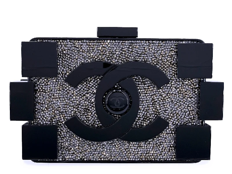 Chanel Handbag with Adjustable Strap for ComfortChanel Lego Minaudière Strass Crystal Black Clutch Bag RHW 2013 Plexiglass