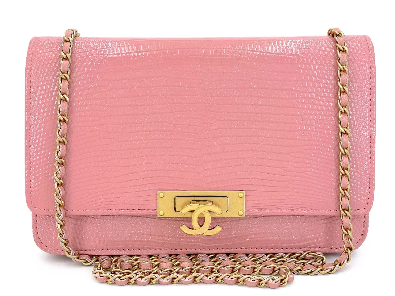 Chanel Classic Flap Bag for Evening PartyChanel Pink Iridescent Lizard Golden Class WOC Wallet on Chain Flap Bag HK5