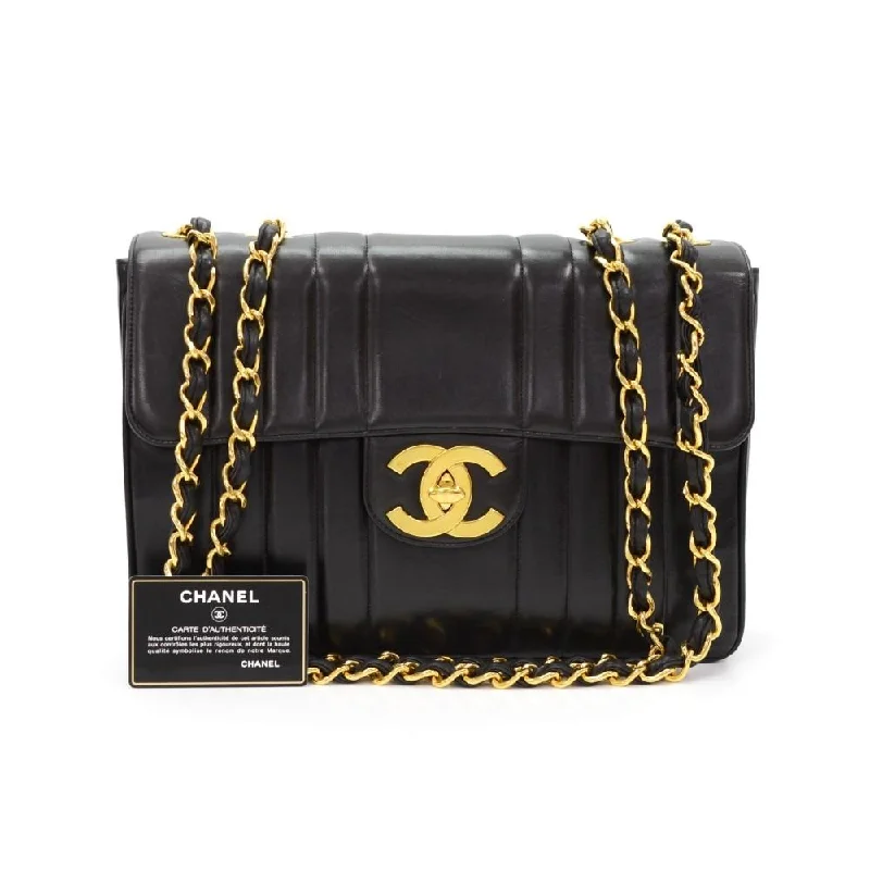 Chanel Handbag with Adjustable Strap for ComfortJumbo Quilted Lambskin Leather Shoulder Bag